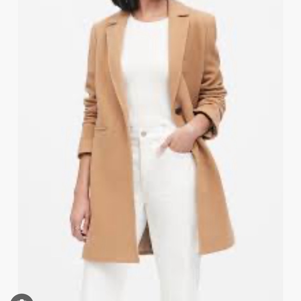 BANANA REPUBLIC ITALIAN MELTON TOPCOAT CAMEL XS